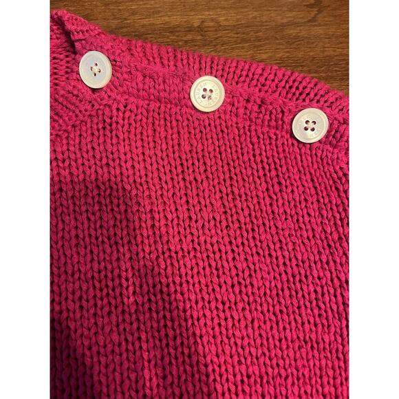Lauren Ralph Lauren Sweater Womens 2X Plus Blue Cable Knit Shoulder Buttons - Picture 3 of 7